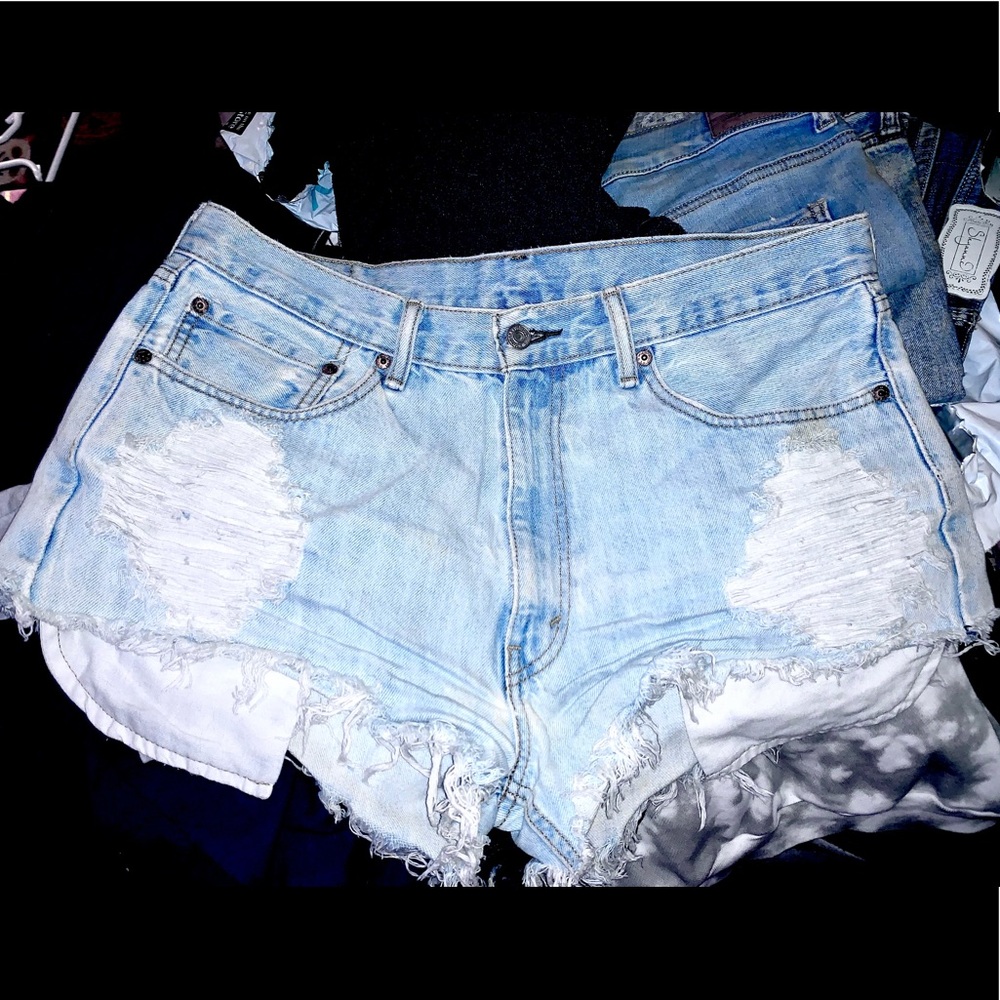 Levi Distressed Denim Shorts